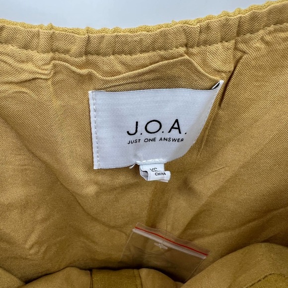 J.O.A Women's Cold Shoulder Button Up Dress in Mustard Yellow Size XS - Picture 3 of 4